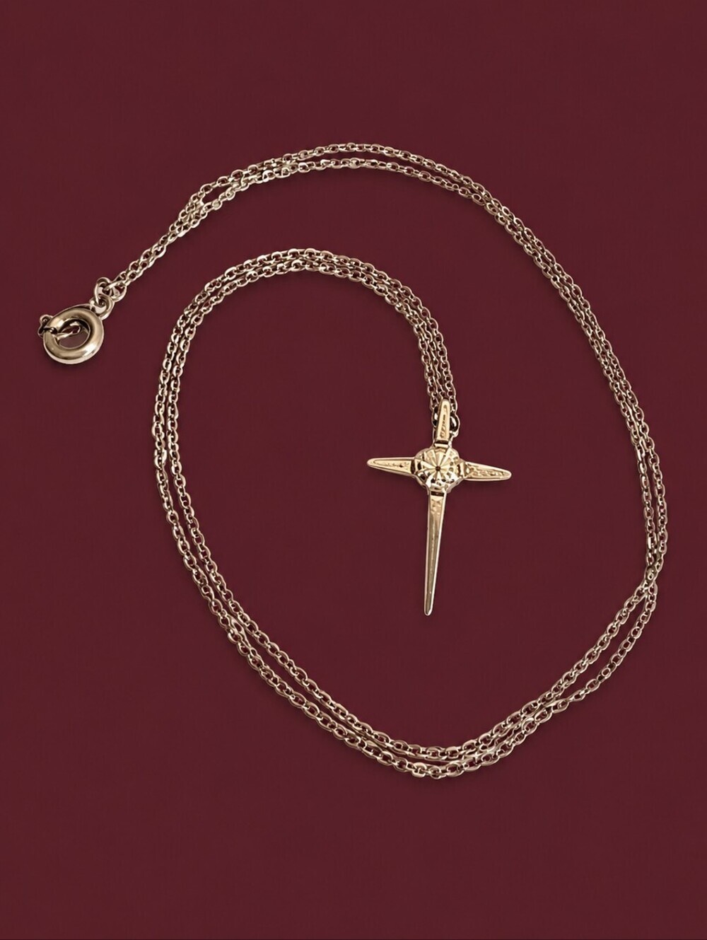 3/$30 Dainty Rhinestone Cross Chain Necklace